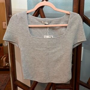 American Eagle Outfitters Gray Knit Crop Top